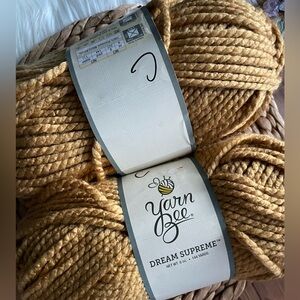 Yarn Bee Supreme Dream Yarn in Gold 3 full skeins bundle